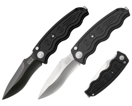 Купите автоматический складной нож SOG TAC Auto Tactical Drop Point Satin и TiNi Black (ST05 - ST06) в Хабаровске в нашем интернет-магазине