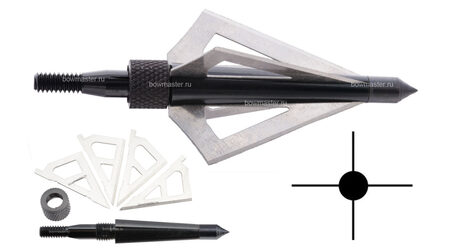 купите Наконечники охотничьи Man-kung MK-4BAL фиксированные, 100 гран, 4 лезвия (3 шт.) в Хабаровске