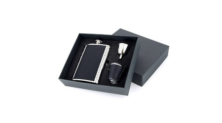 купите Подарочный набор: фляга походная для спиртного S.Quire 1508YGB, 3 стаканчика и воронка в Хабаровске