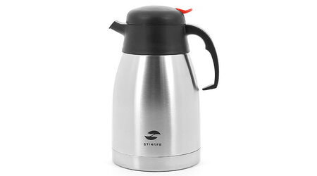 купите Термо-кофейник серебристый c чёрными вставками 1,5 л Stinger HY-CP301-1 в Хабаровске