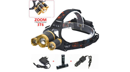 купите Светодиодный налобный фонарь Boruit HL-006 (Cree XML T6 + 2 Q5) 2200 люмен в Хабаровске