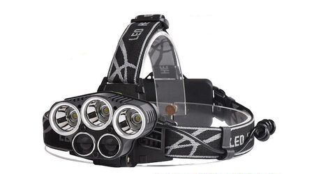 Светодиодный налобный фонарь Boruit P-K65L (Cree XML T6 + 2 Q5) 2200 люмен